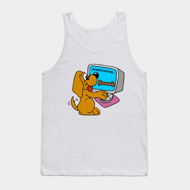 Dog Downloading Bone Tank Top by Globe Design